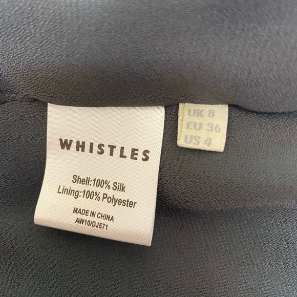 NWOT Whistles Mint and Grey Silk Dress Sz 4 - Picture 6 of 7